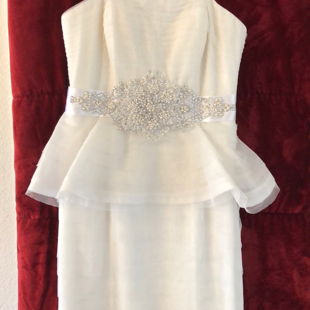 Adrianna Papell strapless wedding dress